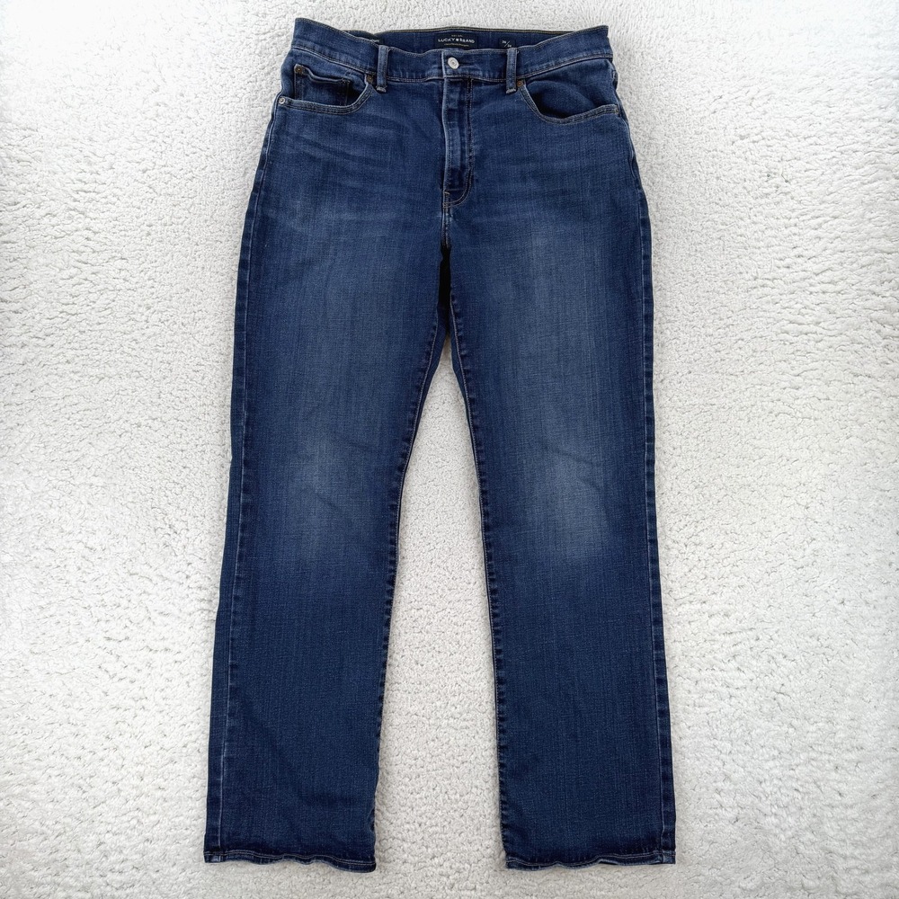 Lucky Brand 181 Relaxed Straight Jeans Mens 36x34 Blue Stretch Denim 7MW00013